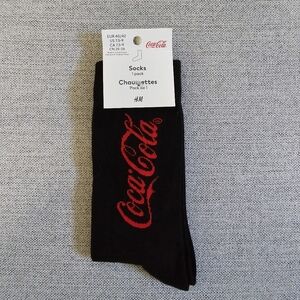H&M Coca Cola black and red socks